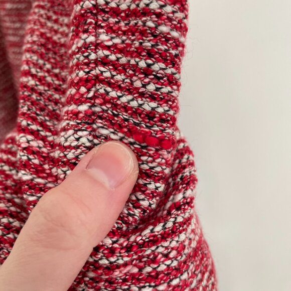 TALBOTS Berkeley Tweed Knit Jacket Red White Black Textured Notch Neck Blazer 8 - Picture 14 of 16